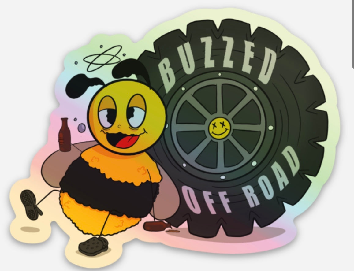 1. Buzzed Bee Sticker